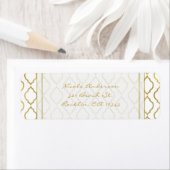 Étiquette Invitation élégante marocaine dorée et blanche de  (En situation)