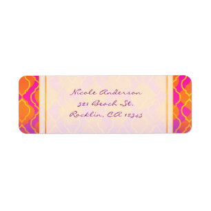 Étiquette Invitation Glam Arabie Marocaine de Couleurs Vives