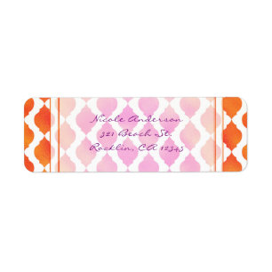 Étiquette Invitation glamour arabe marocaine rose et orange