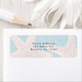 Étiquette Invitation Plage Étoile de Mer Blanche et Toile de (En situation)