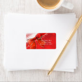 Étiquette Invitation pour les fêtes de Noël avec ruban rouge (En situation)