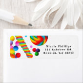 Étiquette Invitation pour une fête d'anniversaire Candy Arc- (En situation)