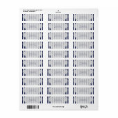 Étiquette Invitation rayée moderne bleu et blanc (Feuille entière)