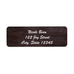 Étiquette Invitation rustique en bois foncé