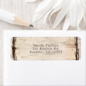 Étiquette Invitation Rustique White Birch Floral & Hummingbi (En situation)