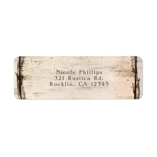 Étiquette Invitation Rustique White Birch Floral & Hummingbi (Devant)