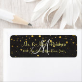 Étiquette Invitations pour mariages | Monogramme Gold Confet (En situation)