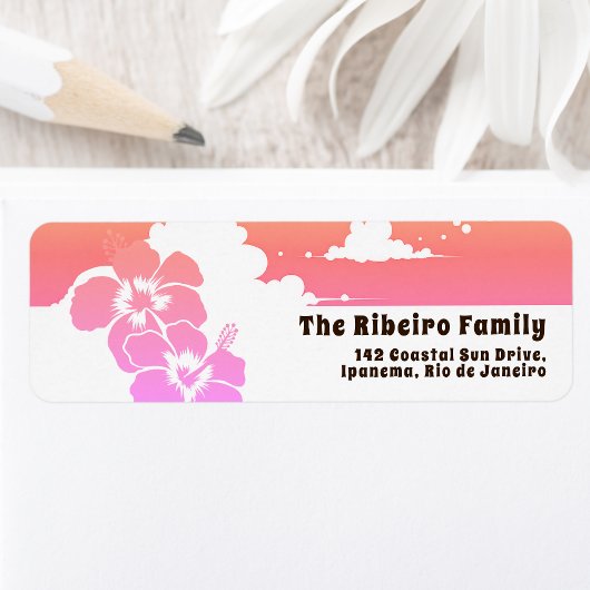 Étiquette Ipanema Hibiscus & Summer Clouds Customizable