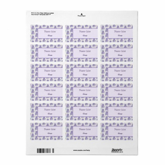 Étiquette Iris (Feuille entière)