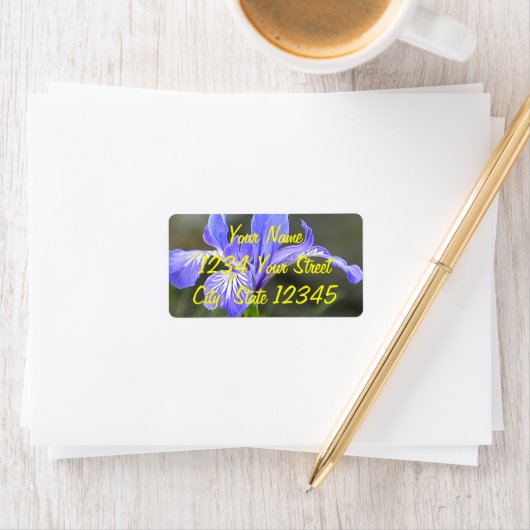 Étiquette Iris pourpre sauvage (En situation)