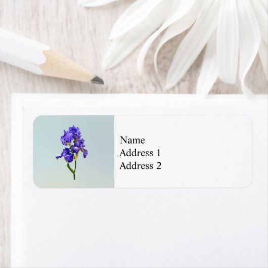 Étiquette Iris triple violet (En situation)