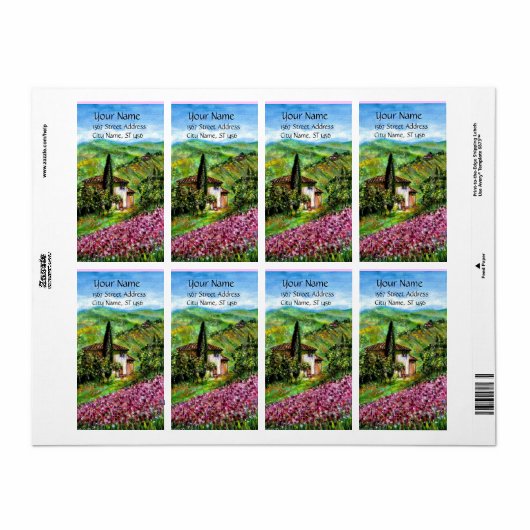 ÉTIQUETTE IRISES EN TOSCANE (Feuille entière)