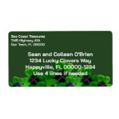 Étiquette Irlandais à quatre feuilles Clovers Dark Green (Devant)