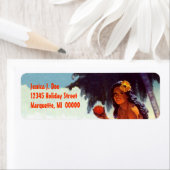 Étiquette Island Girl Hawaii Vacances Adresse de retour Labe (En situation)