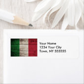 Étiquette Italie Drapeau sur le vieux grain de bois (En situation)