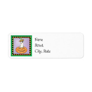 Étiquette italien de Halloween Greyhound