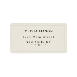 Étiquette Ivoire Simple Modern Return Adresse Label