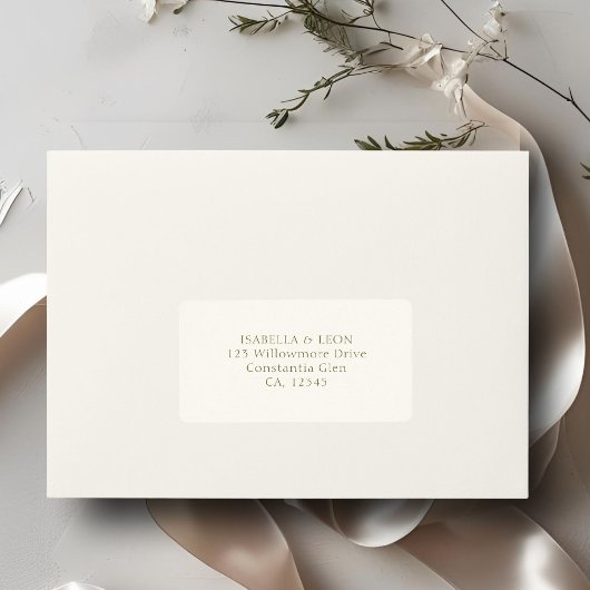 Étiquette Ivory | Adresse de mariage simple