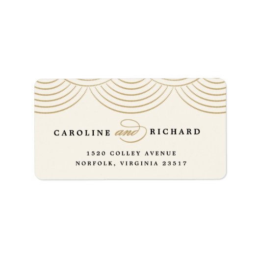 Étiquette Ivory Art Deco String Lights Adresse de retour (Devant)