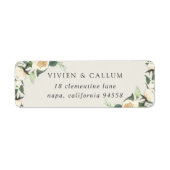 Étiquette Ivory Bloom | Aquarelle Florale Adresse de retour (Devant)
