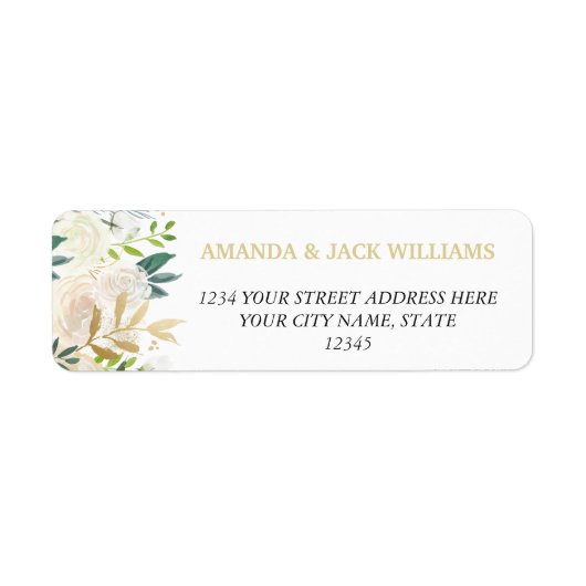 Étiquette Ivory Bouquet Floral Mariage (Devant)