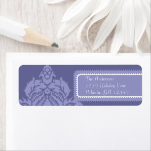 Étiquette Ivory Damask Lilac Eggplant