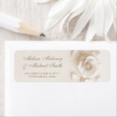 Étiquette Ivory Fleurs Roses Mariage 3D (En situation)