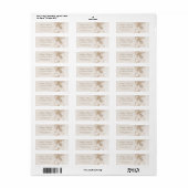 Étiquette Ivory Fleurs Roses Mariage 3D (Feuille entière)