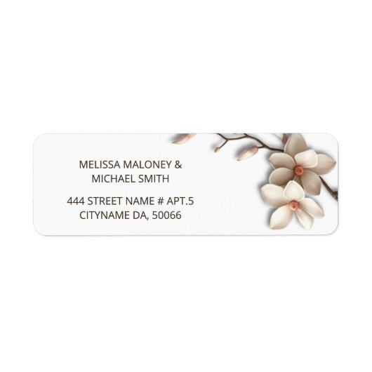 Étiquette Ivory Magnolia 3D Flowers |  Wedding (Devant)