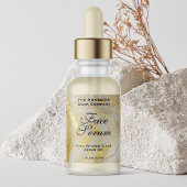 Étiquette Ivory Marble & Gold Glitter Dropper Bottle