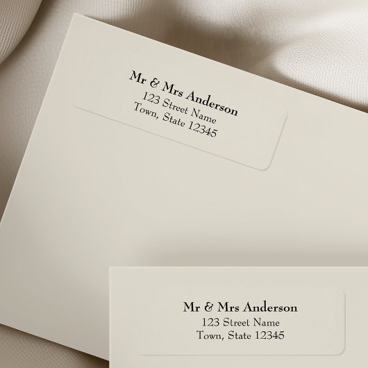 Étiquette Ivory Wedding Return Address