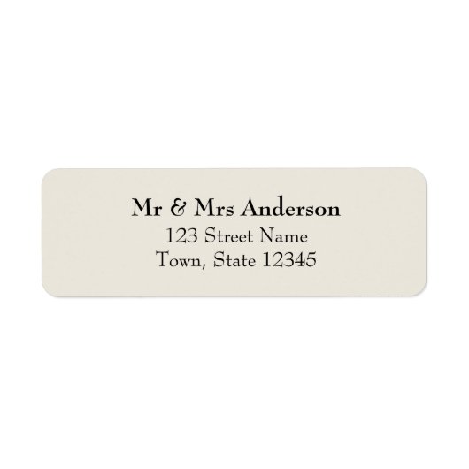 Étiquette Ivory Wedding Return Address (Devant)
