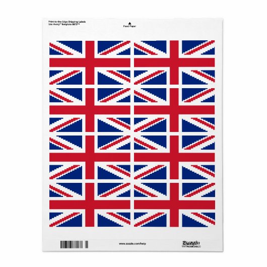 Étiquette Jack Pixel Union 8 bits (Feuille entière)