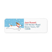 Étiquette Jack Russell Snow Dog Holiday Adresse de retour (Devant)