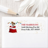 Étiquette Jack Russell Terrier Pup Sac cadeau Adresse de ret (En situation)