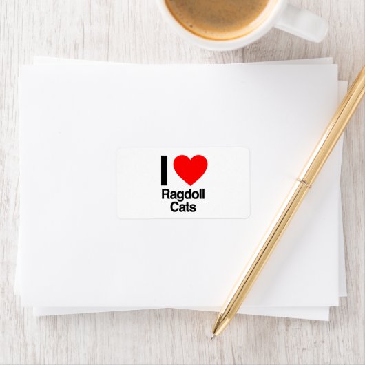Étiquette j'adore les chats à ragdoll (En situation)