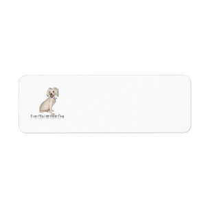 Étiquette J'adore mon petit chien blanc - Mélange Caniche /
