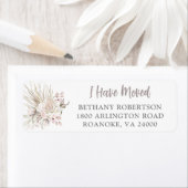 Étiquette J'ai Déménagé Adresse de Retour Floral Boho (En situation)