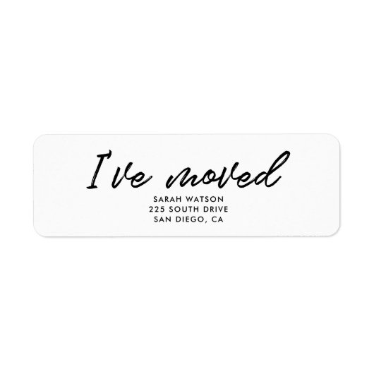 Étiquette J'ai déplacé l'adresse de retour (Devant)