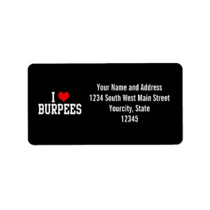 Étiquette J'aime Burpees, forme physique