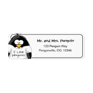 Étiquette J'aime des pingouins renvoie l'étiquette de