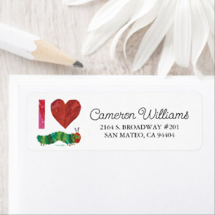 Étiquette J'Aime La Caterpillar Très Affamée