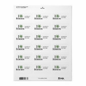 Étiquette J'aime la science (Feuille entière)