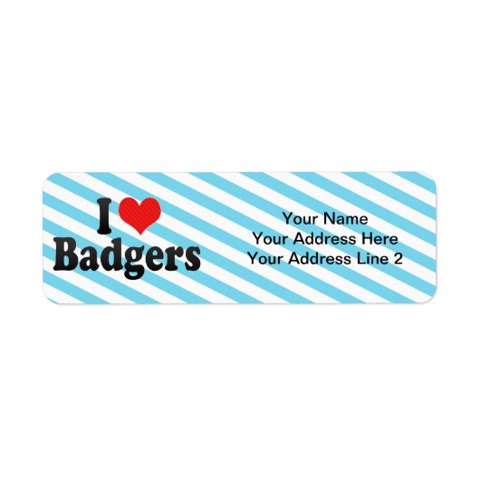 Étiquette J'aime les Badgers (Devant)
