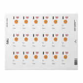 Étiquette J'aime les biscuits d'avoine (Feuille entière)