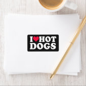 Étiquette J'Aime Les Chiens Chauds Rectangulaires (En situation)