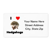 Étiquette J'aime les hérissons (Devant)