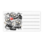 Étiquette J'aime les monstres parce que les gens aiment les  (Devant)