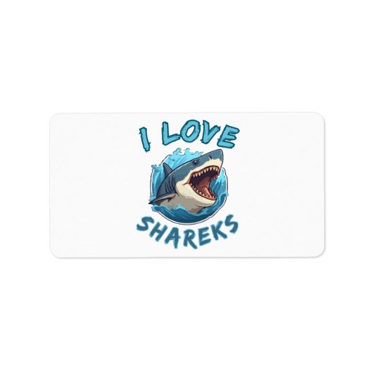 Étiquette J'aime les requins Fisher (Devant)