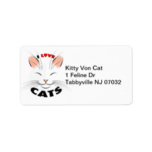 Étiquette J'aime l'étiquette de adresse de chats